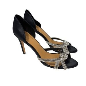 Cecelia New York Sasha Resse Black D'Orsay 10.5 Heel Sandal Black Evening Pumps